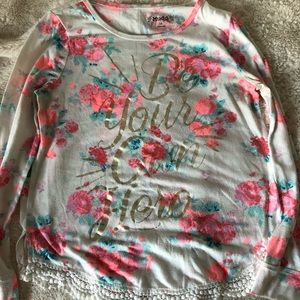 White long sleeve floral shirt